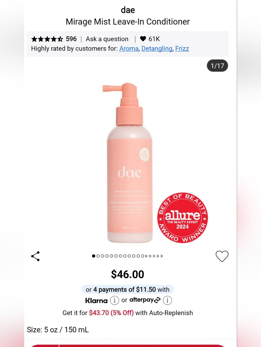 dae Mirage Mist Leave-In Conditioner